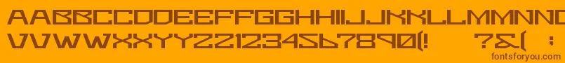 Bomtur-Schriftart – Braune Schriften auf orangefarbenem Hintergrund