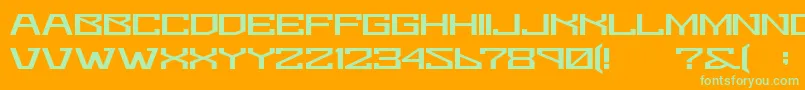 Bomtur-Schriftart – Grüne Schriften auf orangefarbenem Hintergrund