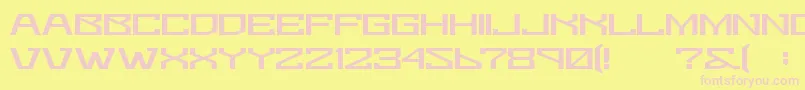 Bomtur-Schriftart – Rosa Schriften auf gelbem Hintergrund