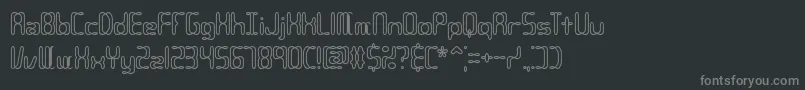 CompliantConfuse2oBrk-fontti – harmaat kirjasimet mustalla taustalla