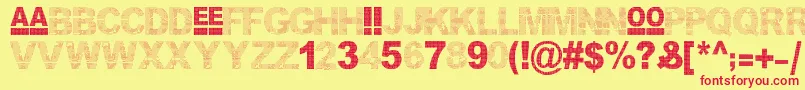 Bon Appetit-Schriftart – Rote Schriften auf gelbem Hintergrund