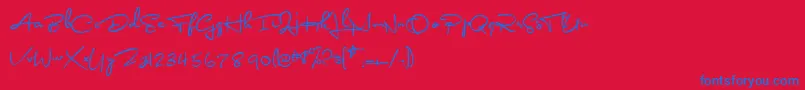 フォントBonagea – 赤い背景に青い文字