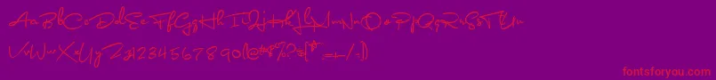 フォントBonagea – 紫の背景に赤い文字
