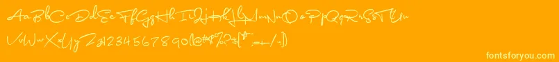 Bonagea-fontti – keltaiset fontit oranssilla taustalla