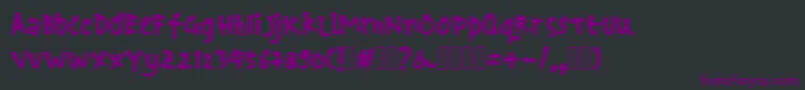 Czcionka boncusketches – fioletowe czcionki na czarnym tle