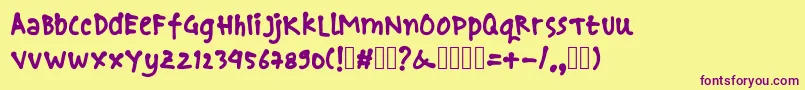 boncusketches Font – Purple Fonts on Yellow Background