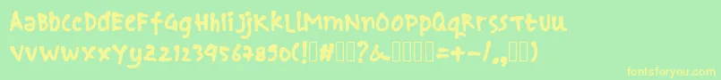 boncusketches Font – Yellow Fonts on Green Background