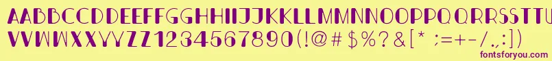 Bondi Font – Purple Fonts on Yellow Background