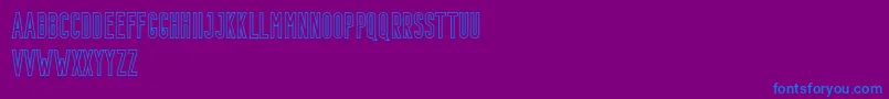 Bondie Demo Outline-Schriftart – Blaue Schriften auf violettem Hintergrund