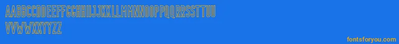 Bondie Demo Outline Font – Orange Fonts on Blue Background