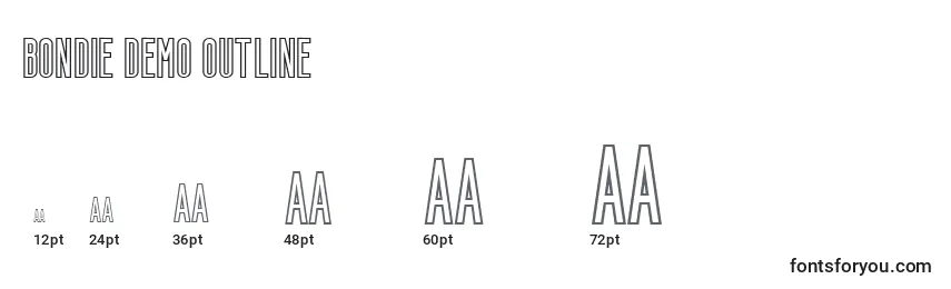 Tamanhos de fonte Bondie Demo Outline (121837)