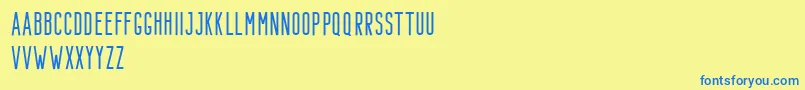 Bondie Demo Regular-Schriftart – Blaue Schriften auf gelbem Hintergrund