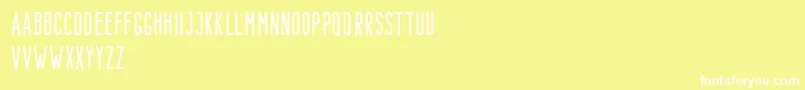 Bondie Demo Regular-Schriftart – Weiße Schriften auf gelbem Hintergrund