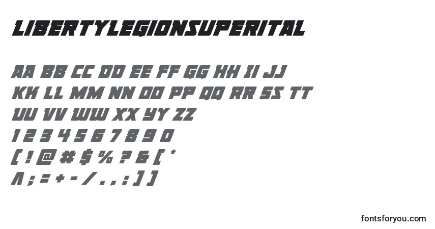 Шрифт Libertylegionsuperital – алфавит, цифры, специальные символы