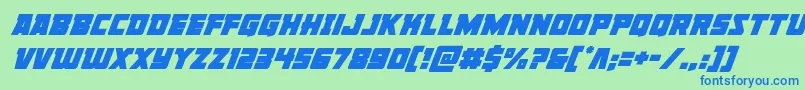 Libertylegionsuperital Font – Blue Fonts on Green Background