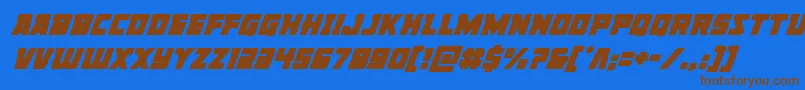 Libertylegionsuperital Font – Brown Fonts on Blue Background