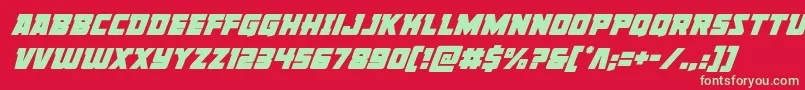 Libertylegionsuperital Font – Green Fonts on Red Background