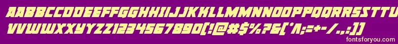 Libertylegionsuperital Font – Yellow Fonts on Purple Background