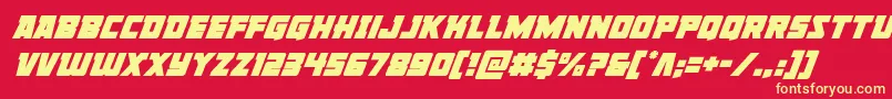 Libertylegionsuperital-fontti – keltaiset fontit punaisella taustalla