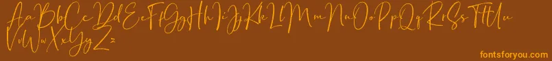 BondiSans DEMO Rough-Schriftart – Orangefarbene Schriften auf braunem Hintergrund