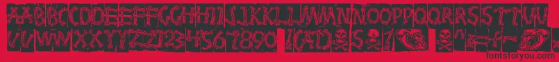 Bones Font – Black Fonts on Red Background