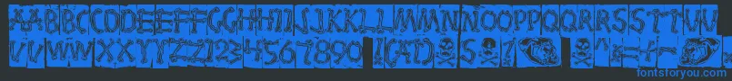 Bones Font – Blue Fonts on Black Background