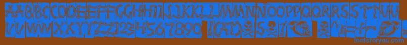 Bones Font – Blue Fonts on Brown Background