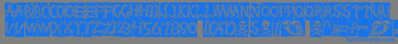 Bones Font – Blue Fonts on Gray Background