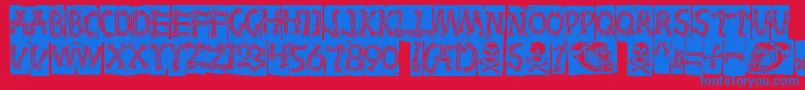Bones Font – Blue Fonts on Red Background