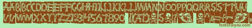 Bones Font – Brown Fonts on Green Background