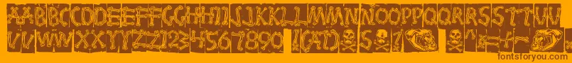 Bones Font – Brown Fonts on Orange Background