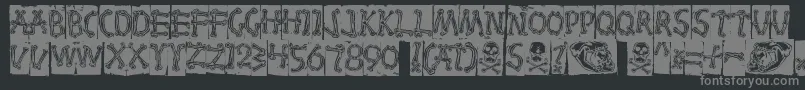 Bones Font – Gray Fonts on Black Background