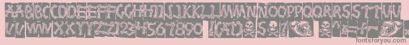 Bones Font – Gray Fonts on Pink Background