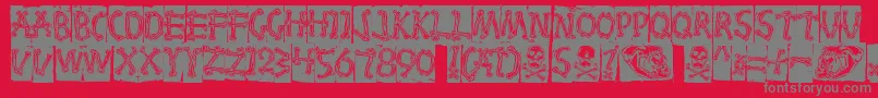 Bones Font – Gray Fonts on Red Background