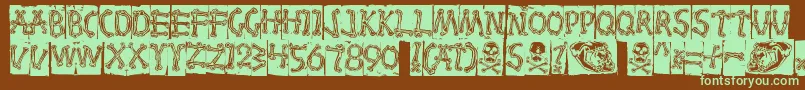 Bones Font – Green Fonts on Brown Background
