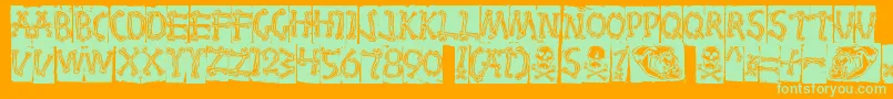 Bones Font – Green Fonts on Orange Background