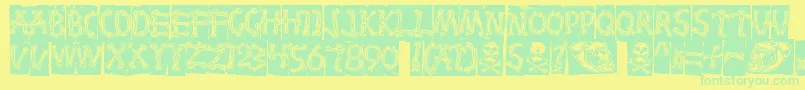 Bones Font – Green Fonts on Yellow Background
