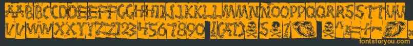 Bones Font – Orange Fonts on Black Background