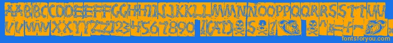 Bones Font – Orange Fonts on Blue Background