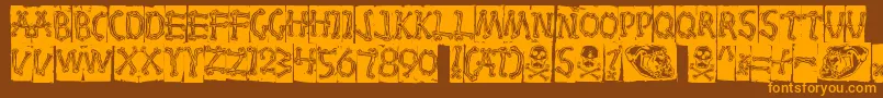 Bones Font – Orange Fonts on Brown Background