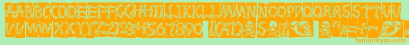 Bones Font – Orange Fonts on Green Background