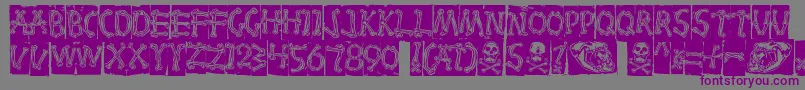 Bones-fontti – violetit fontit harmaalla taustalla