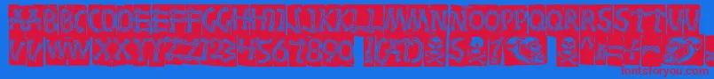 Bones Font – Red Fonts on Blue Background