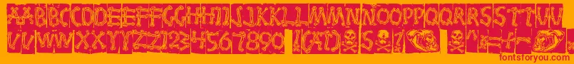 Bones Font – Red Fonts on Orange Background