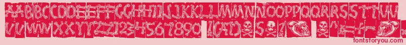 Bones Font – Red Fonts on Pink Background