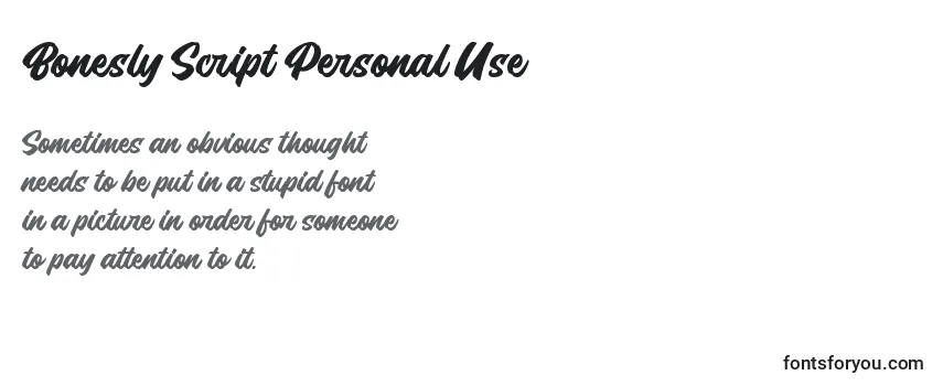 Bonesly Script Personal Use Font