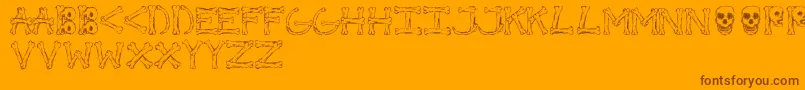 Bonified-Schriftart – Braune Schriften auf orangefarbenem Hintergrund