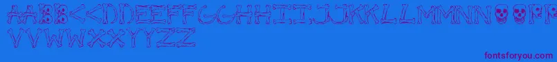 Bonified-Schriftart – Violette Schriften auf blauem Hintergrund