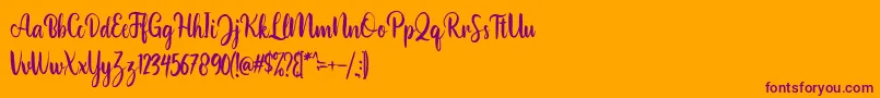 Bonillo Font – Purple Fonts on Orange Background