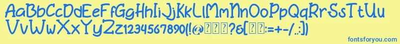 Bonita free Font – Blue Fonts on Yellow Background